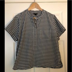 JCrew Gingham Popover Blouse - 14
